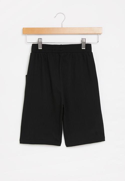 Pop Candy - Boys plain fleece shorts - black
