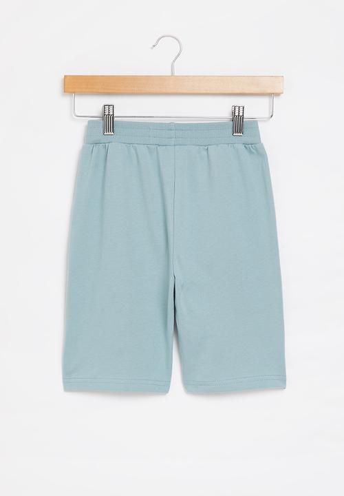 Pop Candy - Boys plain fleece shorts - blue