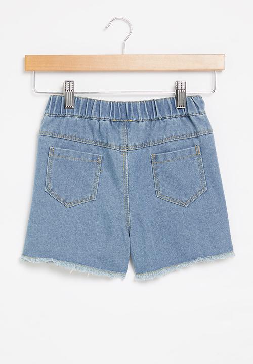 Pop Candy - Girls denim skirt with buttons - blue