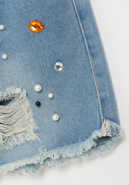Pop Candy - Girls denim shorts - blue