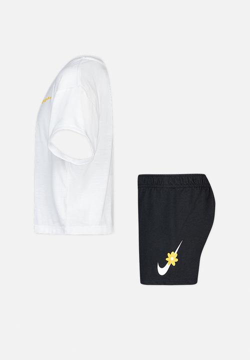 Nike - Nkg sport daisy mesh short set - black & white