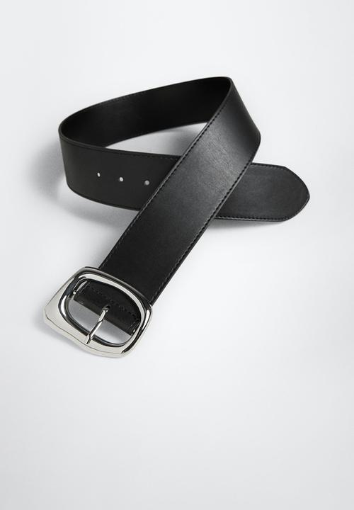 MANGO - Metal buckle belt - black
