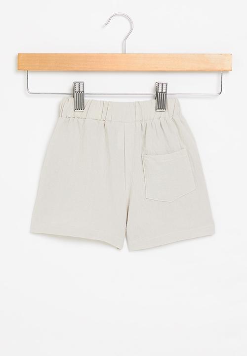 Pop Candy - Elastic waist shorts - stone