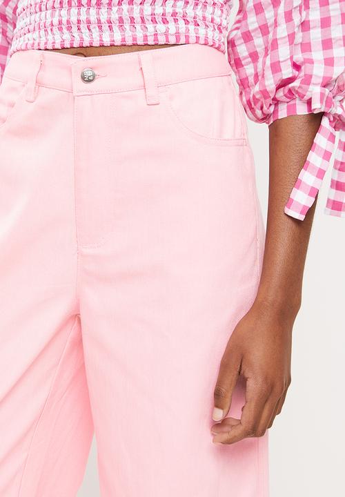 Me&B - High waisted wide leg jeans - pink