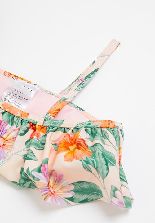Rebel Republic - Girls floral 2 piece bikini - peach