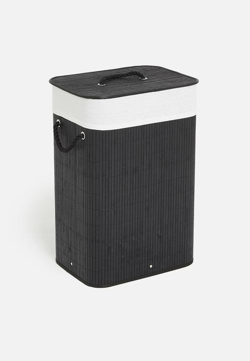 Storage Solutions - Bamboo laundry basket-black