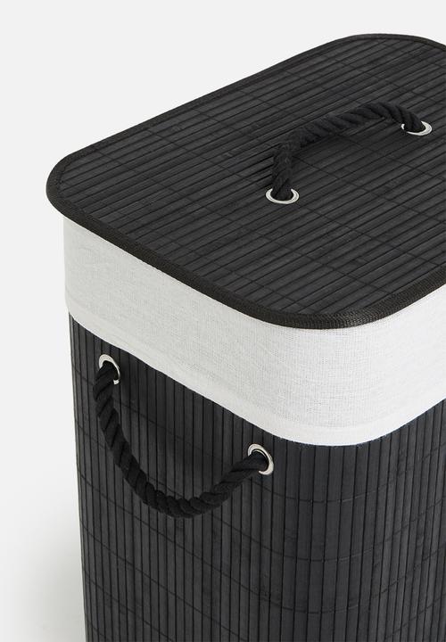 Storage Solutions - Bamboo laundry basket-black