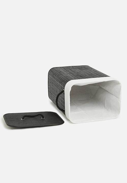 Storage Solutions - Bamboo laundry basket-black