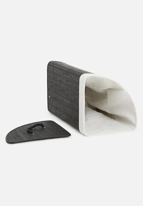 Storage Solutions - Corner bamboo laundry basket-black