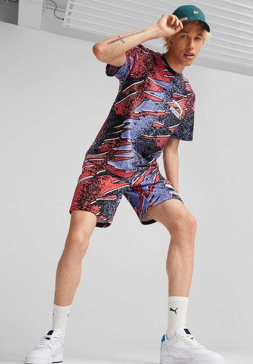 PUMA - Fandom aop shorts 8" tr - lavendar pop