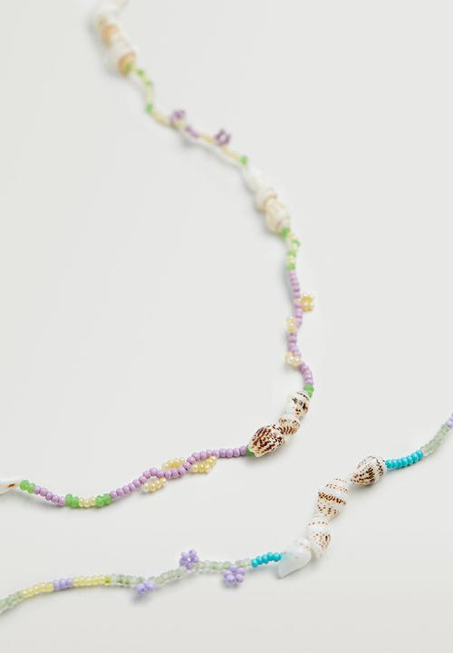 MANGO - Shells bead necklace - gold