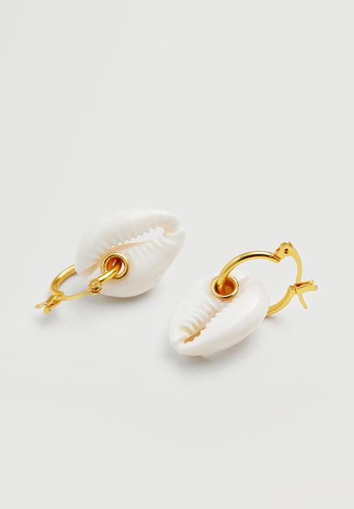 MANGO - Shell earrings - gold