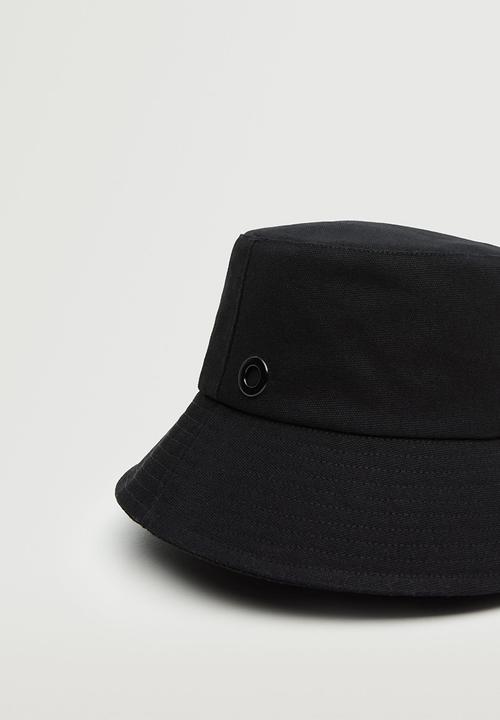 MANGO - Cotton bucket hat - black
