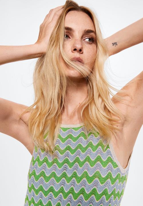 MANGO - Dress wava - green