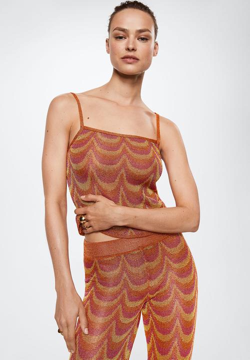 MANGO - Trousers hawai - orange
