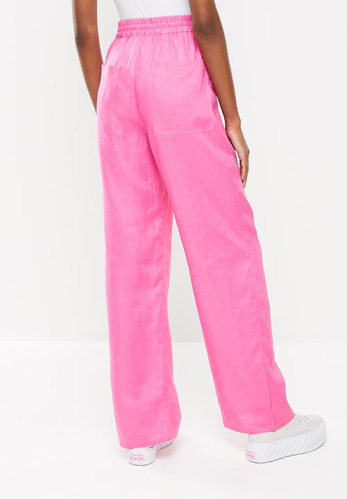 Me&B - Wide leg drawstring pants - hot pink