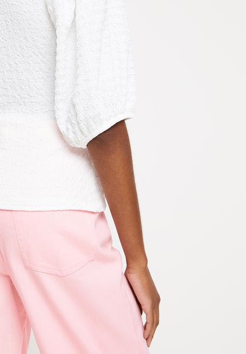 Me&B - Plain wrap top - white