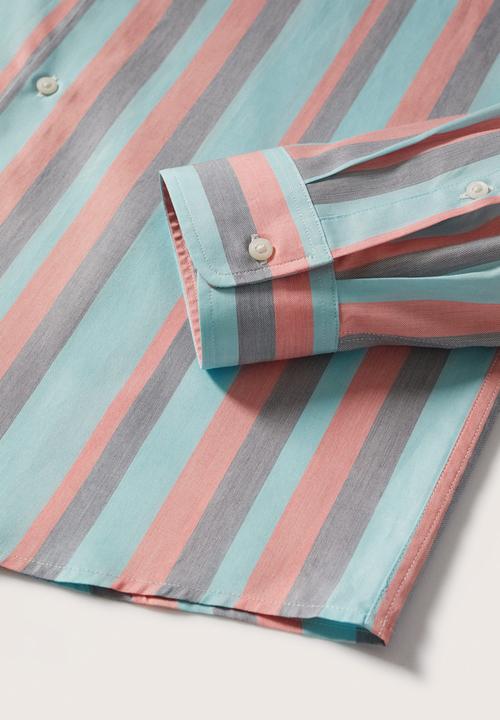 MANGO - Umbria cotton striped shirt - blue