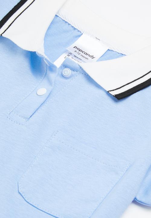 Pop Candy - Boys golf babygrow - light blue
