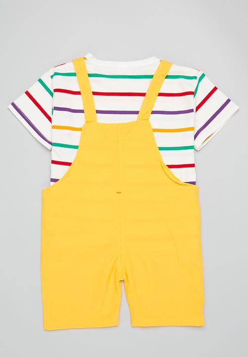 Pop Candy - Boys dungaree & tee set - yellow