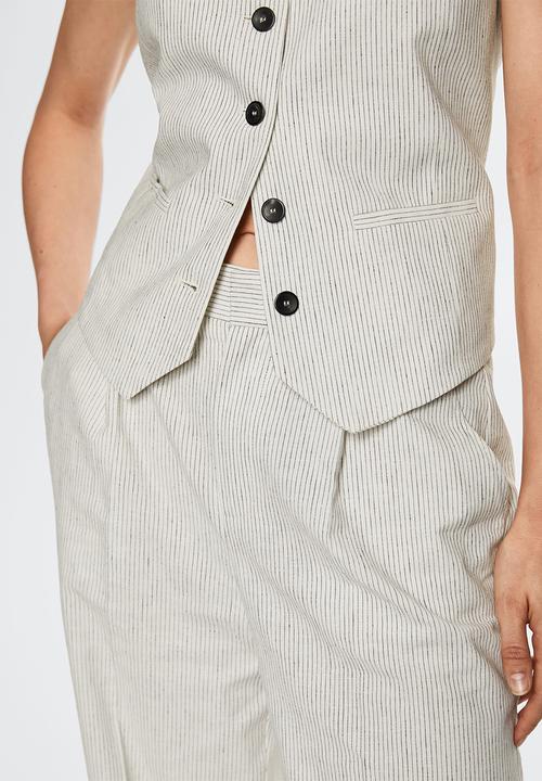 MANGO - Waistcoat sherlock - light beige