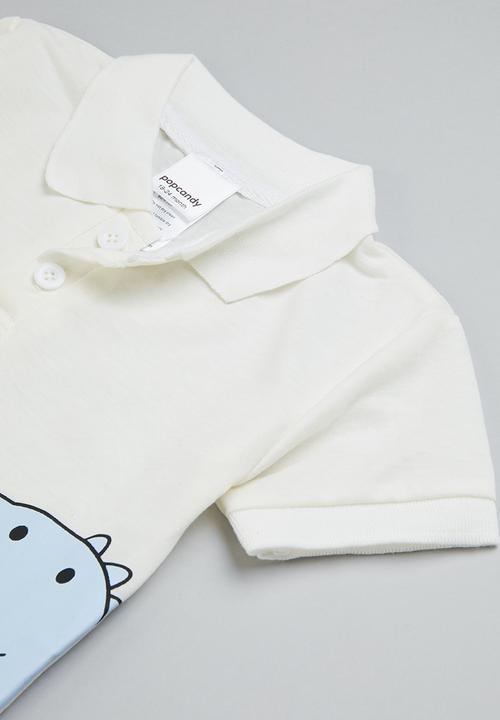 Pop Candy - Dino golfer & short set - white & black