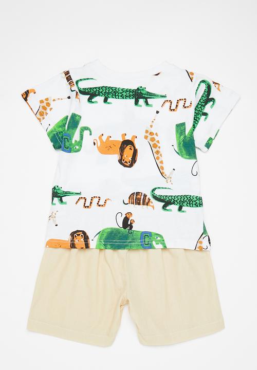 Pop Candy - Boys jungle tee & shorts set - multi