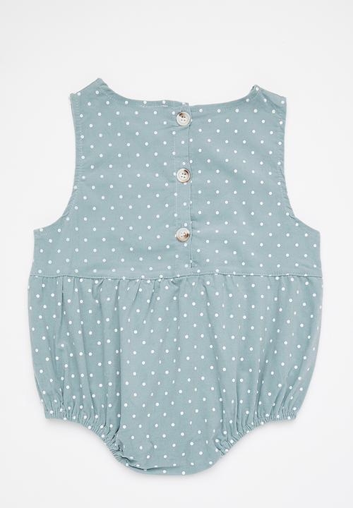 Pop Candy - Baby spot denim playsuit - grey