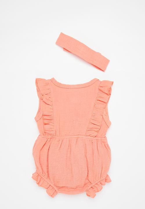 Pop Candy - Playsuit & headband set - coral