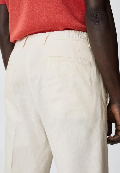 MANGO - Flak trousers - cream