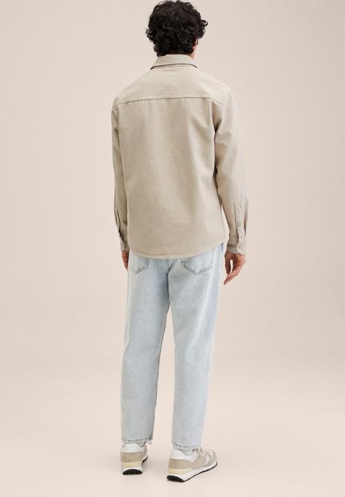 MANGO - Jazz denim pocket shirt  - beige