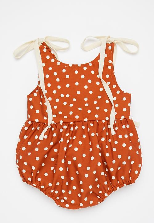 Pop Candy - Baby floral playsuit - brown