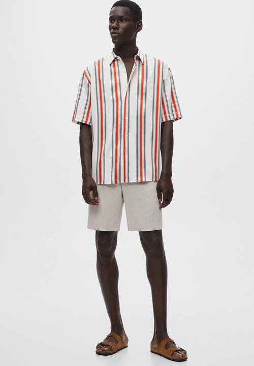 MANGO - Getares shirt - cream & orange