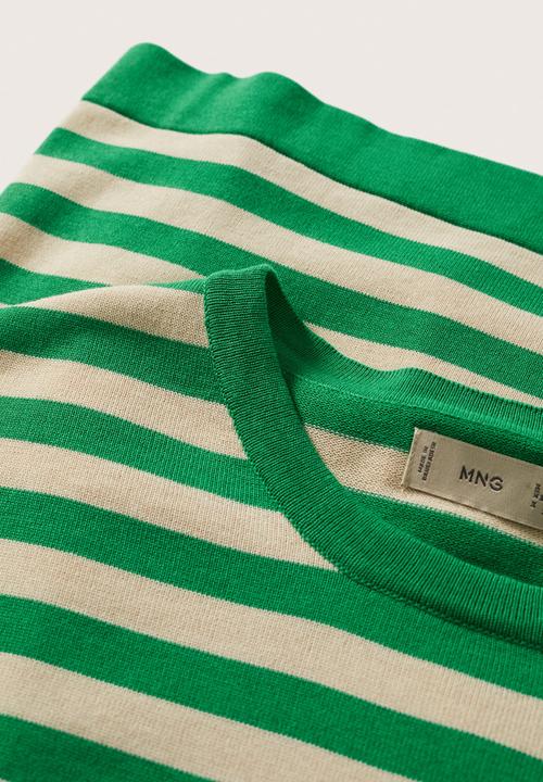 MANGO - Thor striped T-shirt  - green