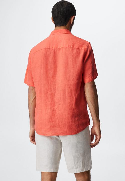 MANGO - Luz short sleeve shirt - orange
