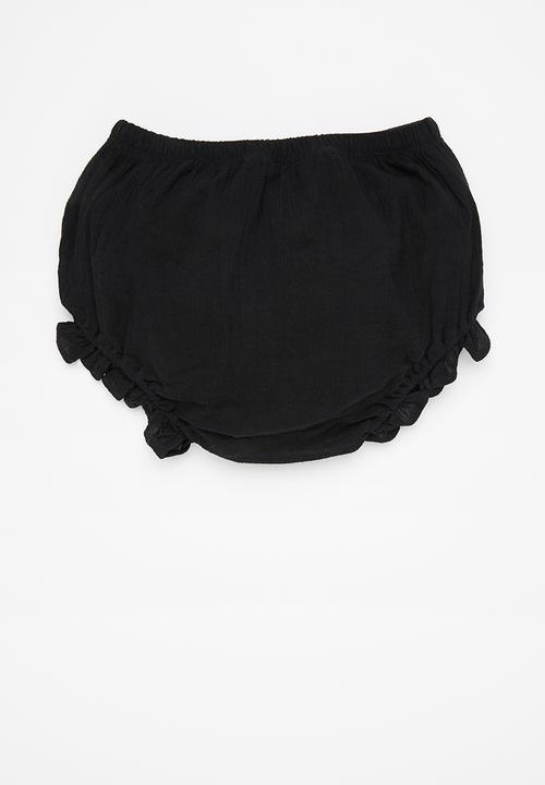 Pop Candy - Baby ruffle shorts - black