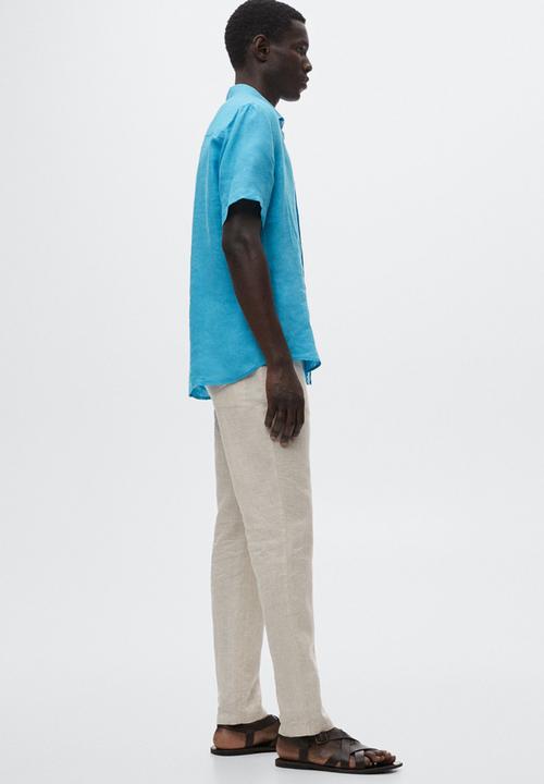 MANGO - Luz short sleeve shirt - blue