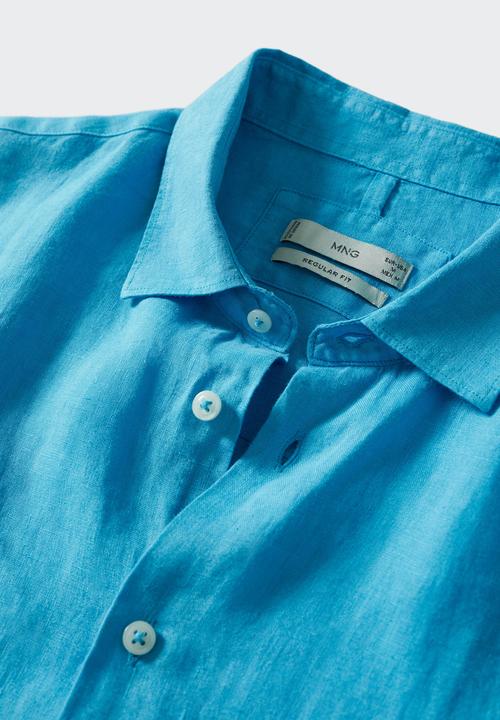 MANGO - Luz short sleeve shirt - blue