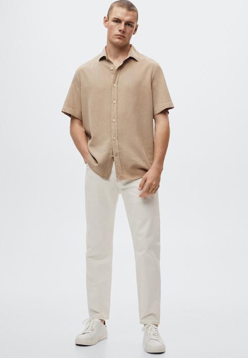 MANGO - Padul short sleeve shirt - light brown