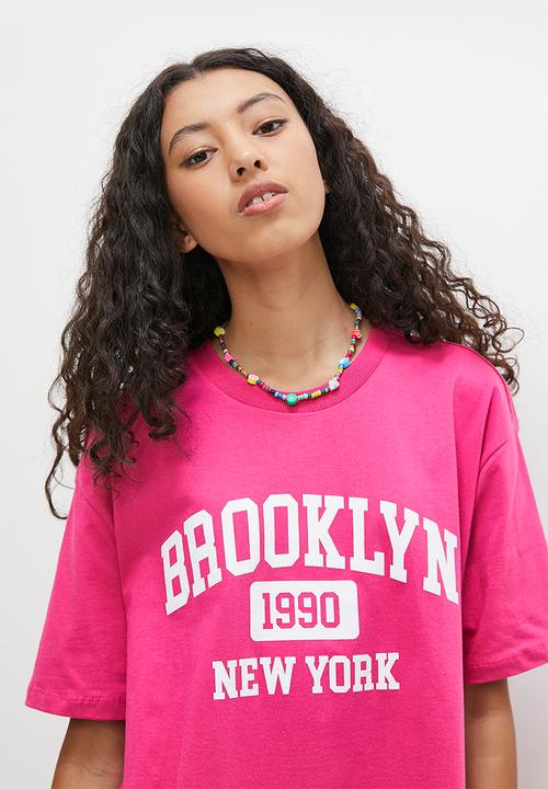 Blake - Graphic oversized tee - pink
