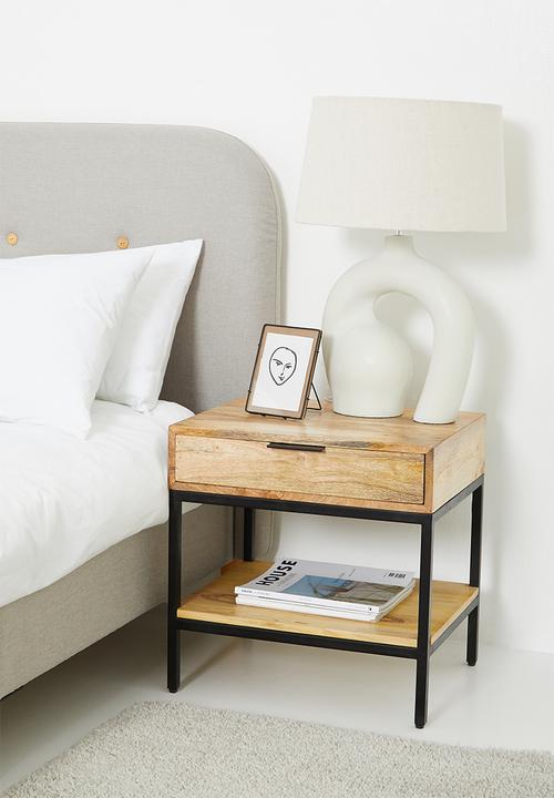 Sixth Floor - Mango bedside table - natural & black 