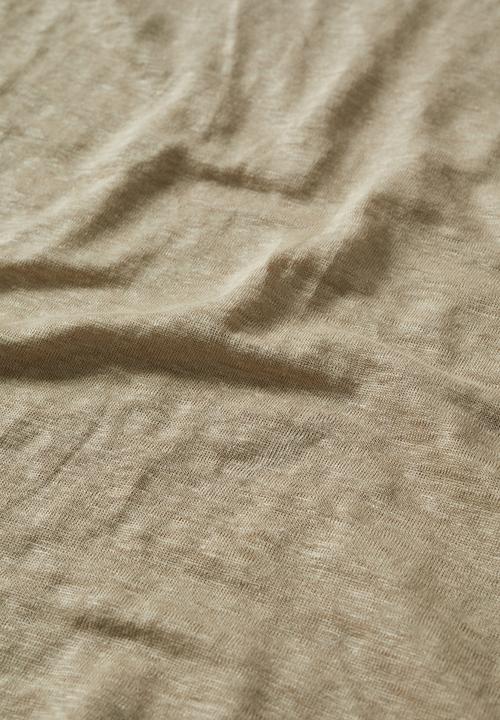 MANGO - Limanb linen t-shirt - beige