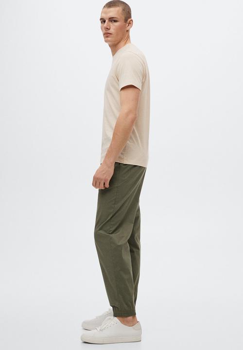 MANGO - Trevi cuffed pant - khaki