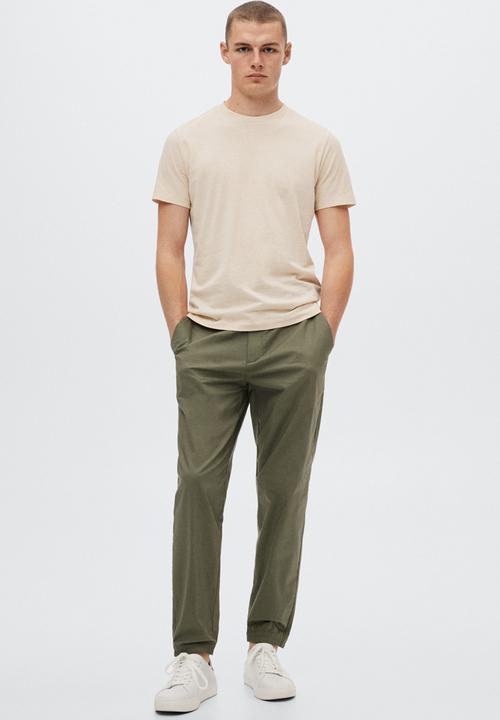 MANGO - Trevi cuffed pant - khaki