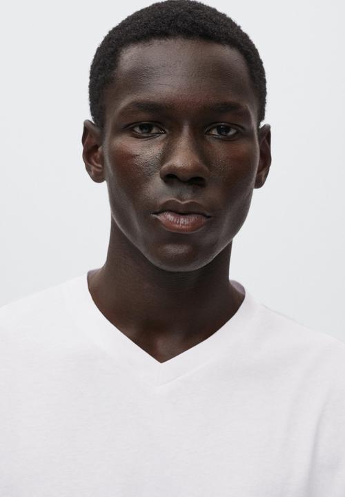 MANGO - Chelsea sustainable v-neck tee - white