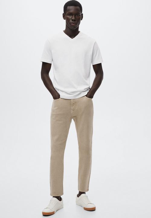 MANGO - Chelsea sustainable v-neck tee - white