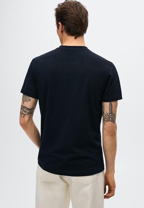 MANGO - Chelsea sustainable v-neck tee - navy