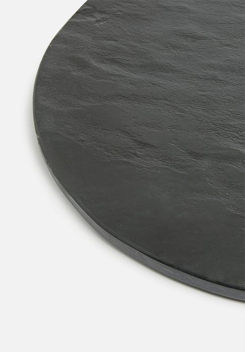 Sixth Floor - Slate circle shaped serving platter - black