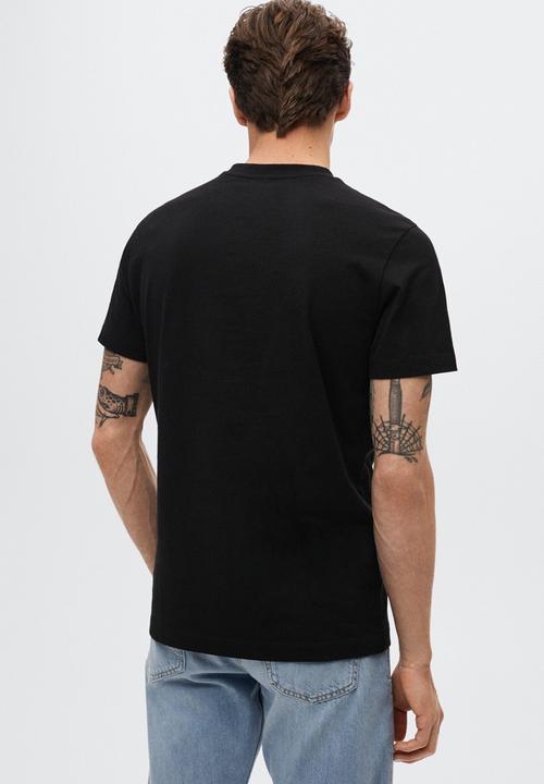 MANGO - Chelsea sustainable v-neck tee - black