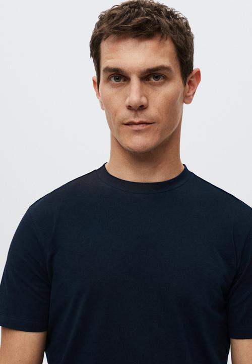 MANGO - Stretch T-shirt - navy